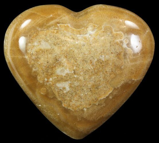 Polished, Brown Calcite Heart - Madagascar #62540